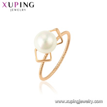 15340 xuping novo mais recente anel de ouro projetos romântico branco pérola para acessórios do partido para as mulheres de jóias